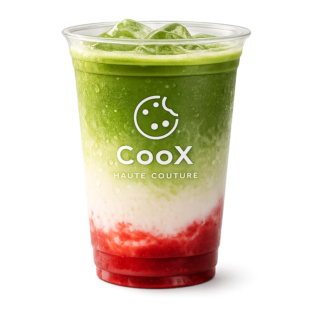 A CooX matcha drink representing the brand's next chapter